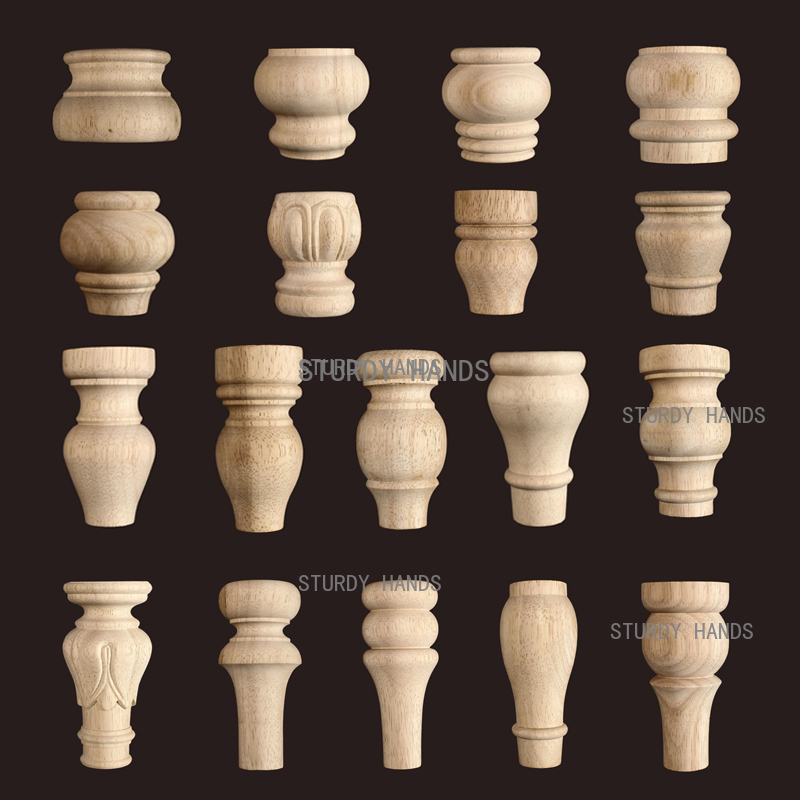 Furniture Hardware For Legs - Patas Redondas de Madera Maciza para