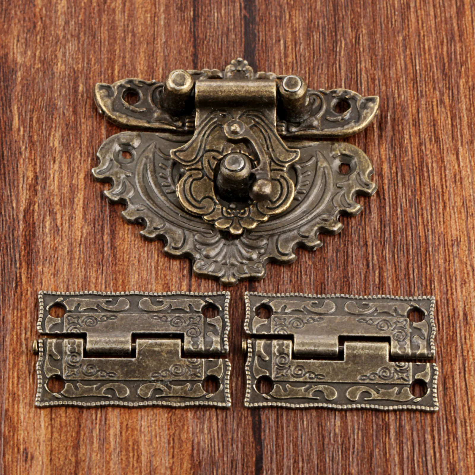 Furniture Hardware Decorative - 3 unids/set candado de bronce antiguo