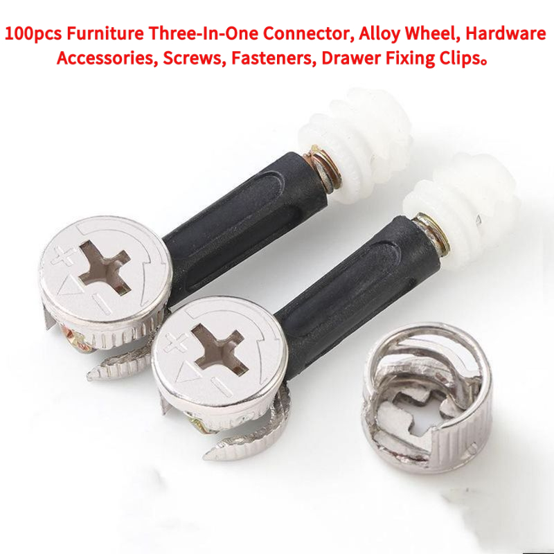 Furniture Hardware Parts - 100 piezas de conectores tres en