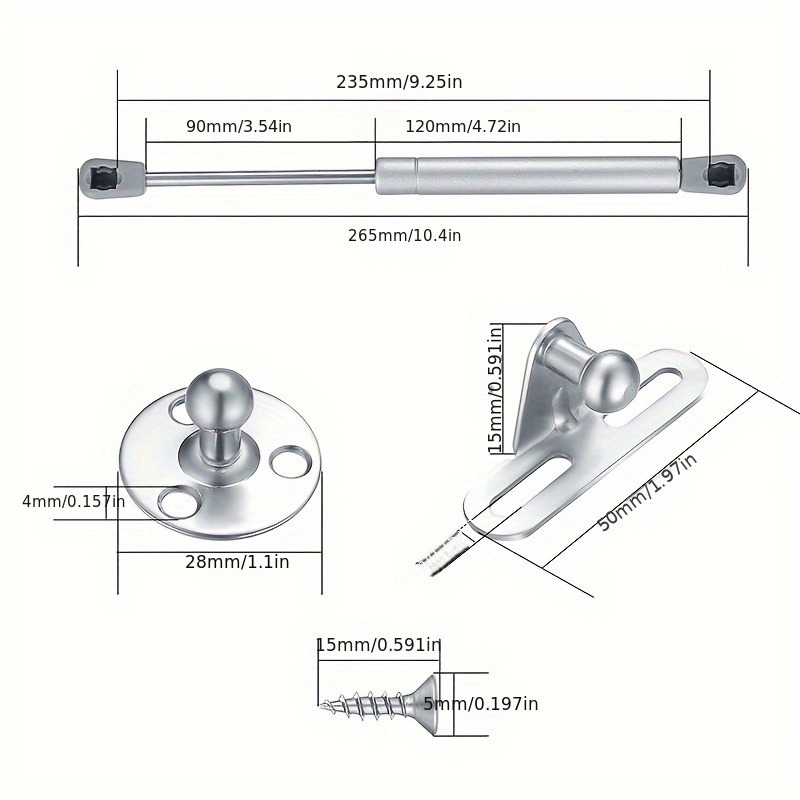 2 amortiguadores de gas para e - Furniture Hardware Hinges reseña y precio